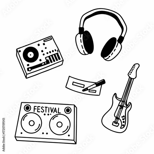 set of musical instruments