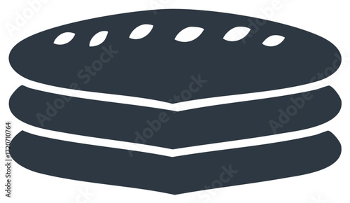 Double burger icon simple glyph for fast food menu and restaurant design