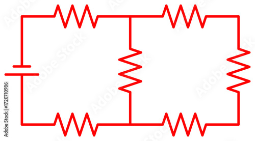 Resistor Network Circuit Diagram with Series and Parallel Connections with battery 