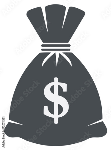 Vector illustration of a money bag with a dollar sign symbol