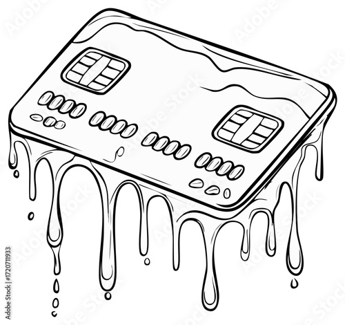Credit Card Dripping Like Melting Ice Cream Represents Financial Loss