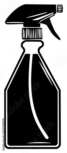 Spray Bottle Silhouette: Cleaning Solution, Liquid Dispenser, Sanitizer Container