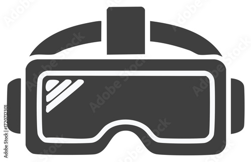 Virtual Reality Headset Icon Simple Graphic Representation of VR Goggles