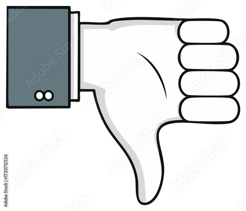 Thumbs down hand gesture vector illustration for negative feedback or disapproval