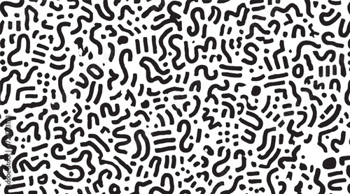Abstract seamless chaotic pattern with line hearts. Monochrome background   multicolored cute seamless patterns