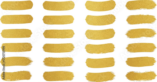 Gold paint brush strokes vector design element illustration