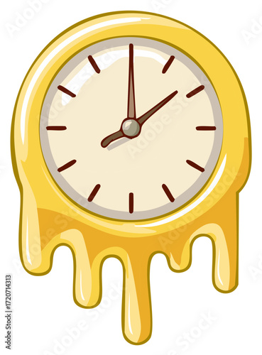 Melting clock illustration expressing time pressure or deadlines concept