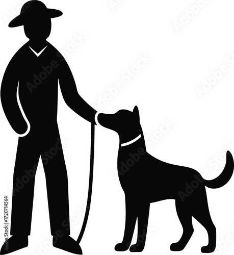 Animal trainer silhouette vector art illustration