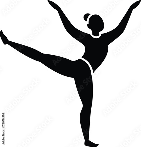 Acrobat silhouette vector art illustration