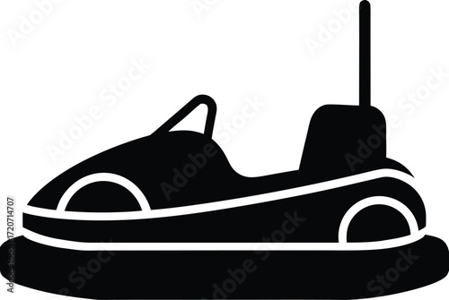 Bumper cars silhouette vector art illustration