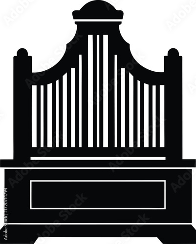 Calliope organ silhouette vector art illustration