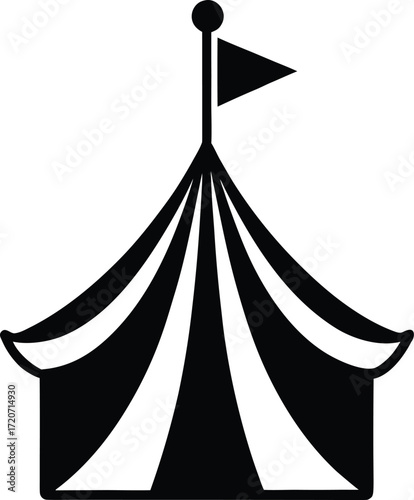 Circus flag silhouette vector art illustration
