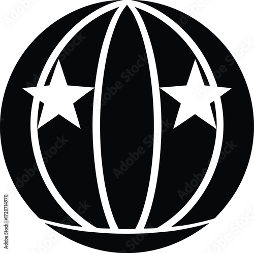 Circus ball silhouette vector art illustration
