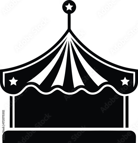 Circus signboard silhouette vector art illustration