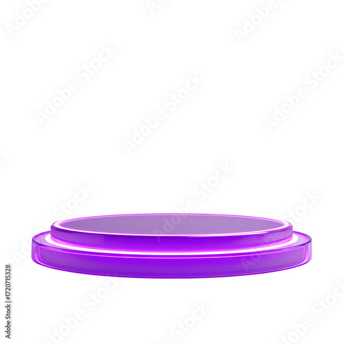 Glowing purple stage platform isolated on transparent background