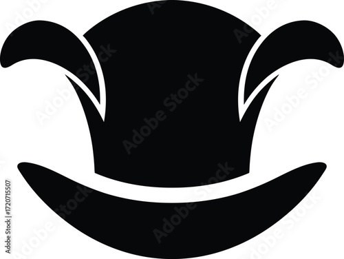 Clown hat silhouette vector art illustration