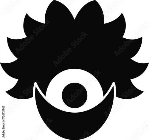 Clown nose silhouette vector art illustration