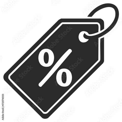 Isolated black sale tag with percentage sign Discount and special offer promotion