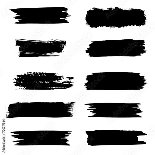 Decorative brush strokes, handmade textures, abstract banners, colorful ink, and grunge styled frames for unique designs.