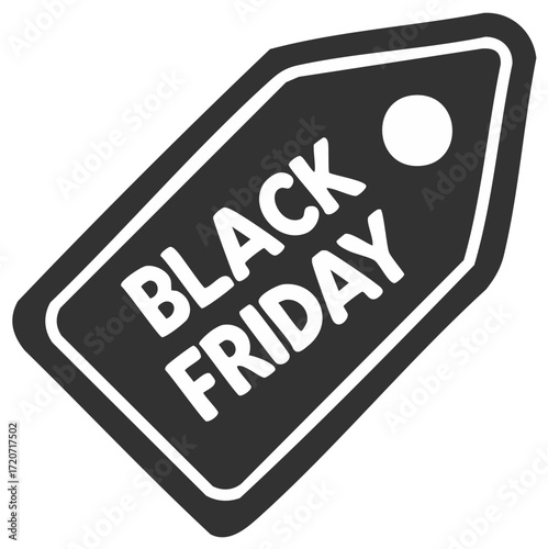 Black Friday sale tag symbol for shopping discount promotions and special seasonal offers