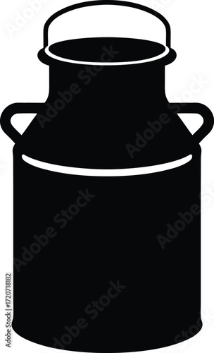 Milk can toss silhouette vector art illustration