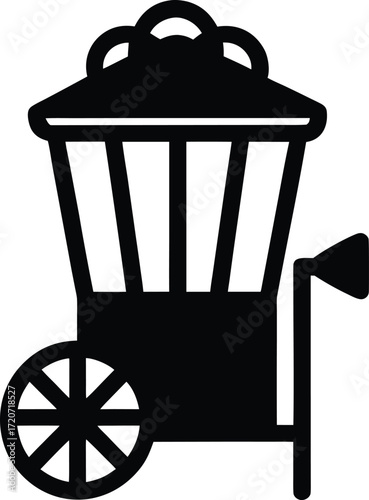 Popcorn Machine Silhouette Vector Art Illustration