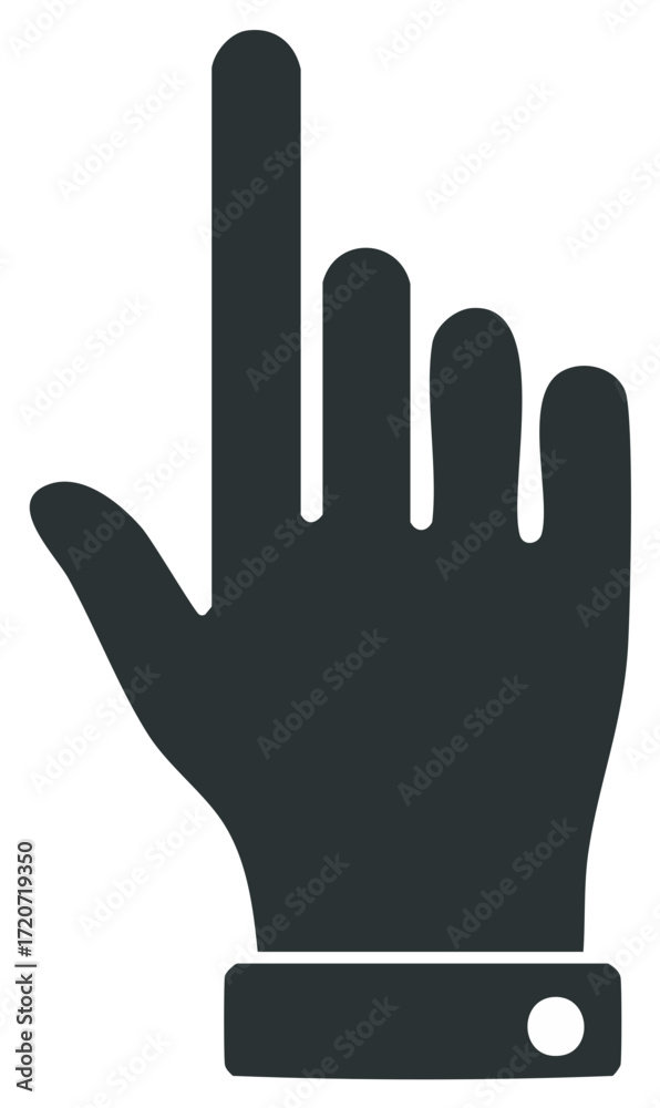 Obraz premium Hand Pointing Finger Up, Vector Illustration, Gesture, Isolated Hand Icon