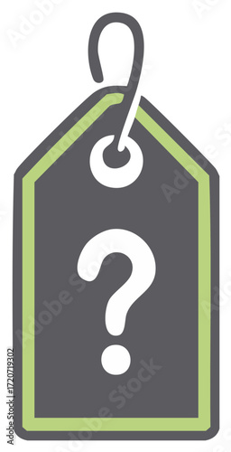 Price Tag with Question Mark Symbol Concept of Unknown Cost or Discount
