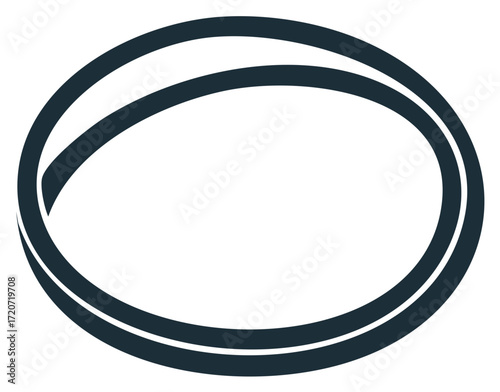Modern Abstract Intertwined Elliptical Rings Minimalist Graphic Symbol