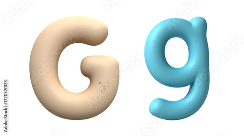 3D vector illustration of Alphabet Letter "g"