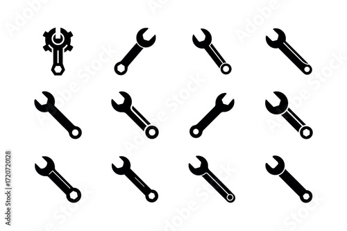 Wrench Vector Icons – Tools, Repair, and Mechanical Equipment Set