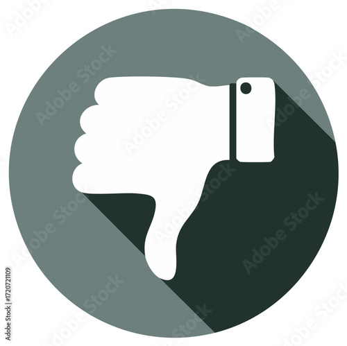 Dislike Hand Sign Vector Icon, Thumbs Down Negative Feedback Symbol