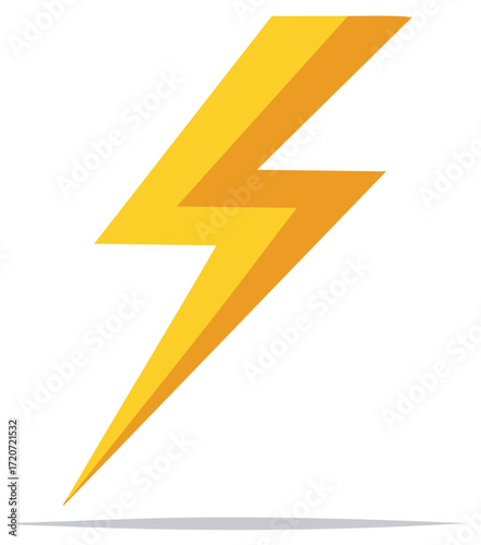 Vibrant yellow lightning bolt symbol representing power energy and speed
