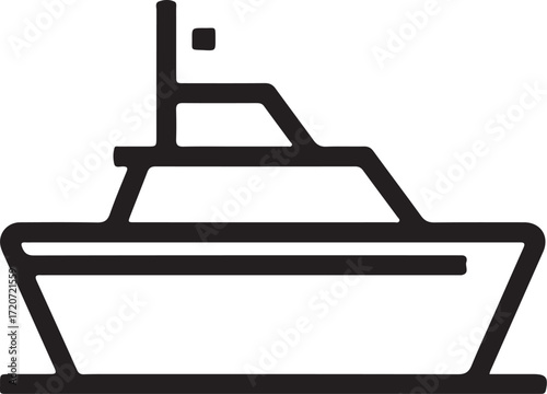 _Ship boat icon in outline vector style with white background (2).eps