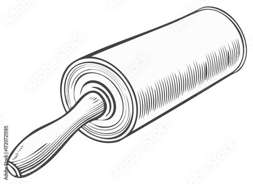 Vintage Lint Roller Vector Illustration for Cleaning Fabric Furniture Pet Hair Removal