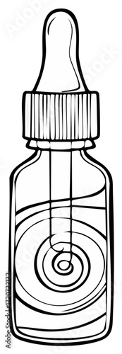 Glass Dropper Bottle with Spiral Design and Rubber Bulb Dispenser