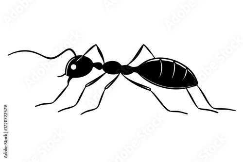 Ant colony walking silhouette vector isolated on white background