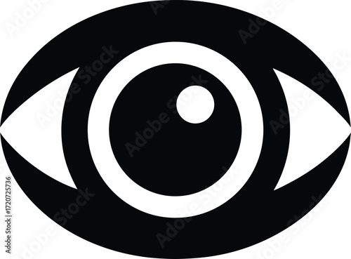 Eyeball silhouette vector art illustration
