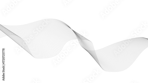 Abstract vector background with black wavy lines. Abstract smooth wave on a white background. Stock vector illustration.