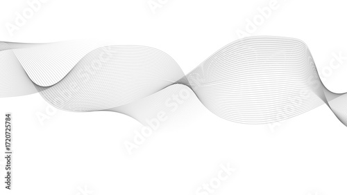 Abstract vector background with black wavy lines. Abstract smooth wave on a white background. Stock vector illustration.