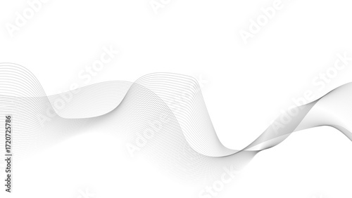Abstract vector background with black wavy lines. Abstract smooth wave on a white background. Stock vector illustration.
