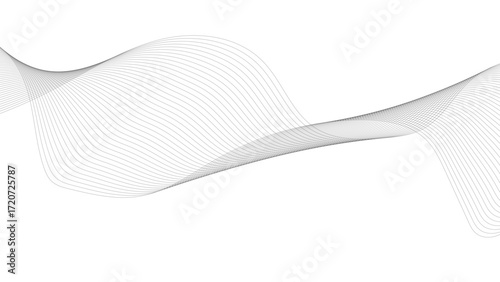 Abstract vector background with black wavy lines. Fluid vector shaped background. Abstract smooth wave on a white background.