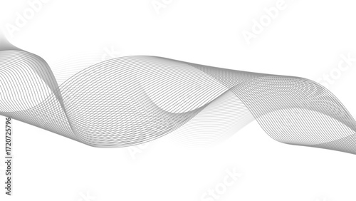 Abstract vector background with black wavy lines. Fluid vector shaped background. Abstract smooth wave on a white background.