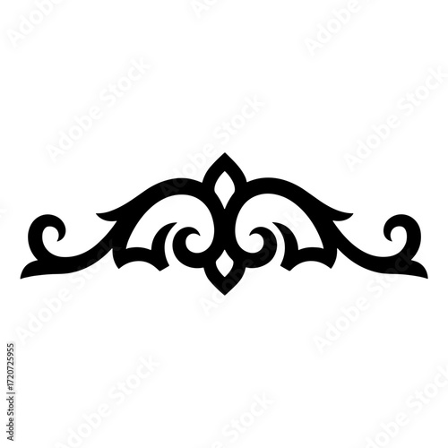 Ornate black decorative flourish design in vintage style  