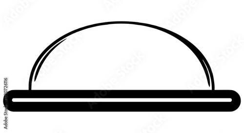 Simple black outline of a dome-shaped lid on a base  