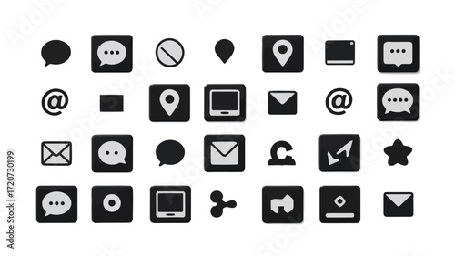 different types of social media icon vector on white background