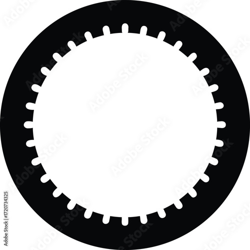 Circular Progress Timer Silhouette Vector Art Illustration