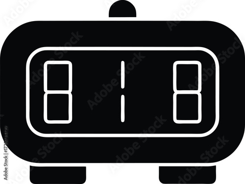 Digital Clock Silhouette Vector Art Illustration
