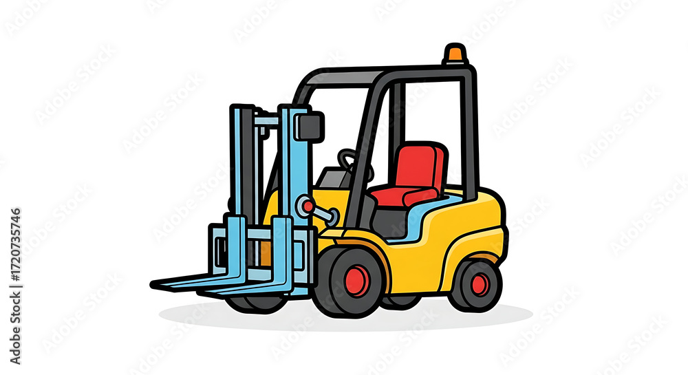 Fototapeta premium Illustration of a yellow and blue forklift, perfect for industrial and construction projects