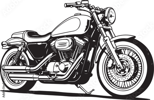 Motorcycle Line Art Clipart